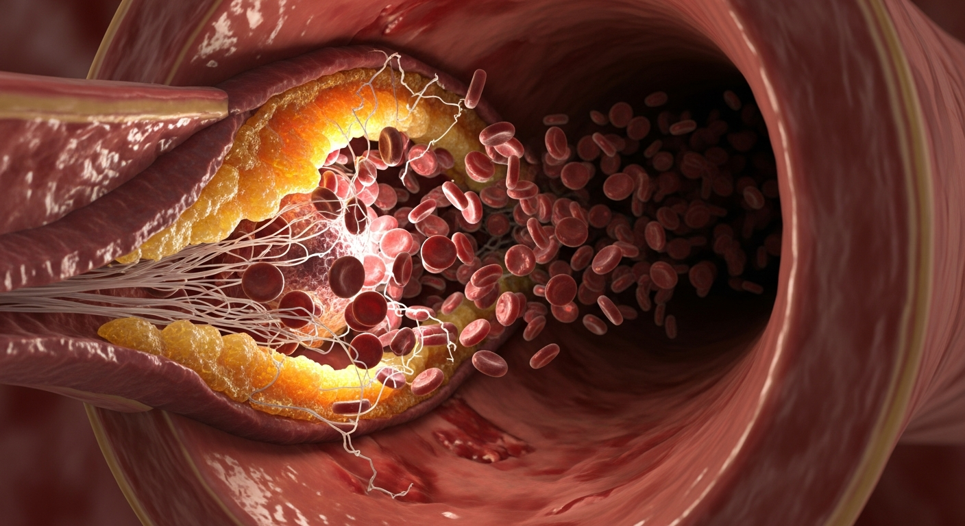 Arterial plaque rupture and clot formation